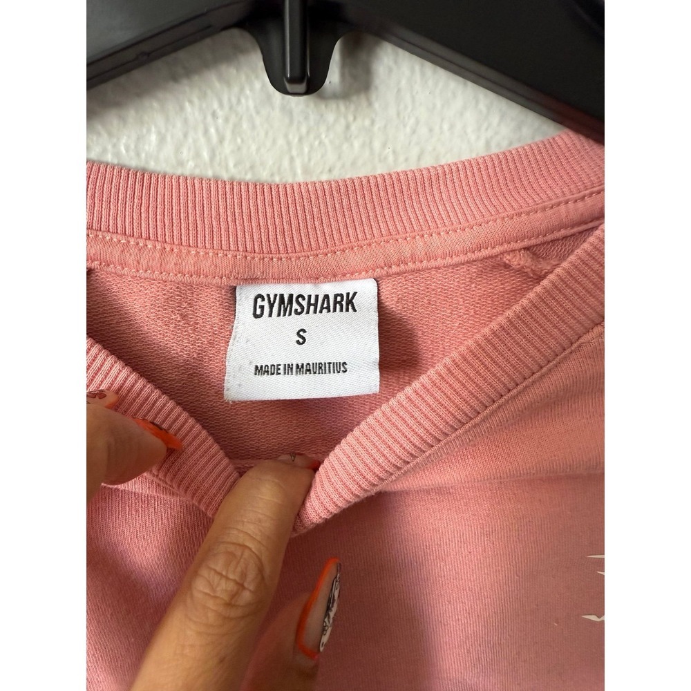 Gymshark Salmon Pink Cropped Sweatshirt Small Athleisure Workout Pullover - Picture 4 of 7